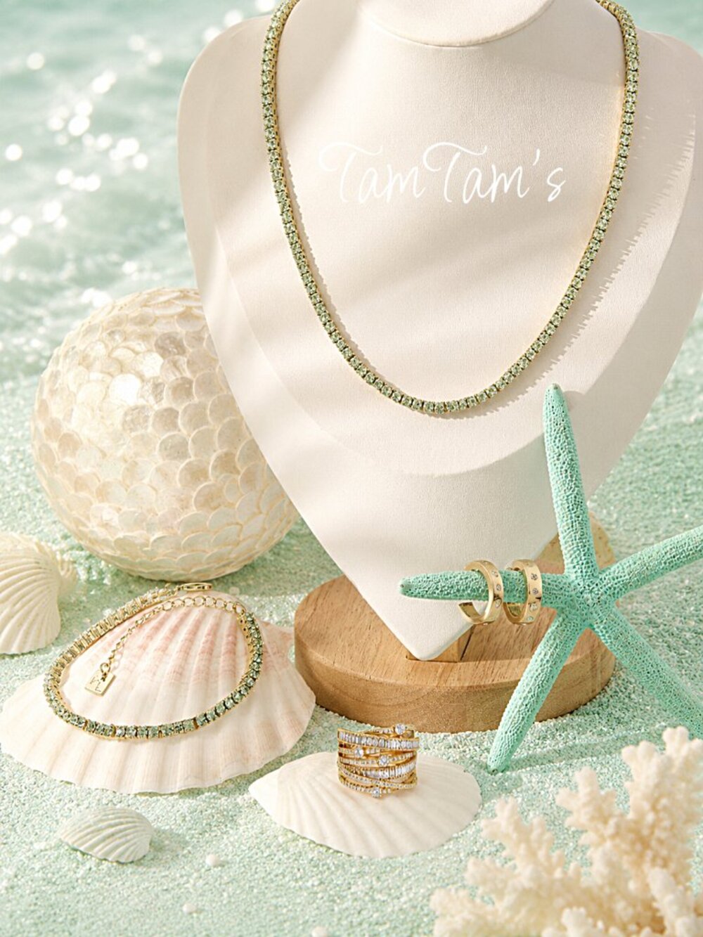 Park Lane Seafoam Eternity Tennis Necklace